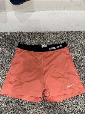 Nike Pro Coral Performance Women's Shorts with Black Waistband